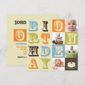 最初のバースデーパーティ招待状 招待状 (正面/裏面)