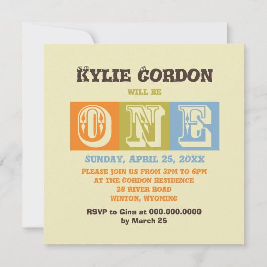 最初のバースデーパーティ招待状 招待状 (裏面)