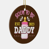 最初のパパの新しいパパのギフトはすぐにパパのEstになる セラミックオーナメント (右)