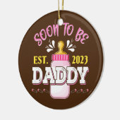 最初のパパの新しいパパのギフトはすぐにパパのEstになる セラミックオーナメント (左)