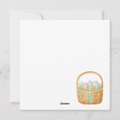 最初のパーソナライズされたイースターカード、かわいい子羊 シーズンカード (裏面)