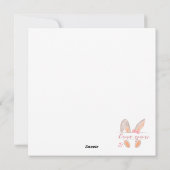 最初のパーソナライズされたイースターカード、バニー、2つの卵ピンク シーズンカード (裏面)