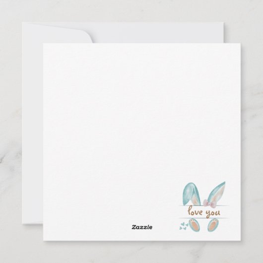 最初のパーソナライズされたイースターカード、最初のイースターバニー シーズンカード (裏面)