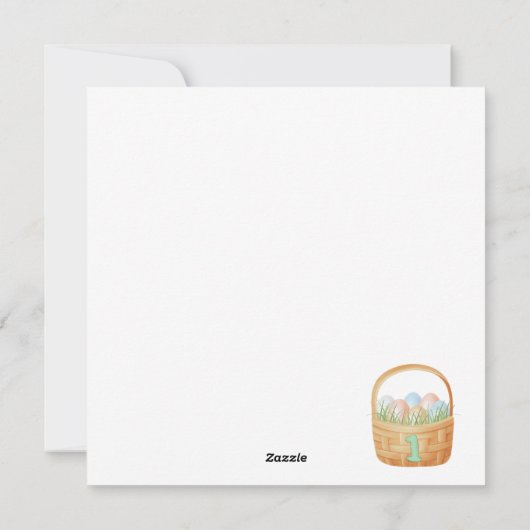 最初のパーソナライズされたイースターカード、最初のイースターバニー シーズンカード (裏面)