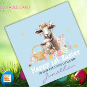 最初のパーソナライズされたイースターカード、最初の青い子羊 シーズンカード