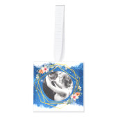 最初のパーソナライズされたクリ結婚したスマス装飾 キューブオーナメント (正面)