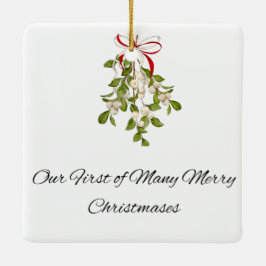 最初のパーソナライズされたクリ結婚したスマス装飾 セラミックオーナメント