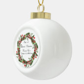 最初のパーソナライズされたクリ結婚したスマス装飾 セラミックボールオーナメント (右)