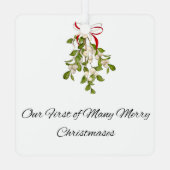 最初のパーソナライズされたクリ結婚したスマス装飾 メタルオーナメント (裏面)