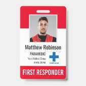 最初のパーソナライズされたレスポンダーの写真IDのセキュリティ バッジ (表面)