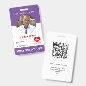 最初のパーソナライズされたレスポンダーの写真IDセキュリティID バッジ (正面＆裏面)