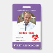 最初のパーソナライズされたレスポンダーの写真IDセキュリティID バッジ (正面)
