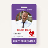 最初のパーソナライズされたレスポンダーの写真IDセキュリティID バッジ (正面)