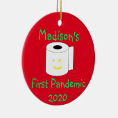 最初のパーソナライズされた世界的流行 セラミックオーナメント (右)
