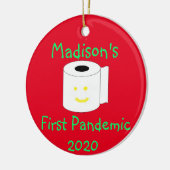 最初のパーソナライズされた世界的流行 セラミックオーナメント (左)