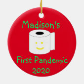 最初のパーソナライズされた世界的流行 セラミックオーナメント (裏面)