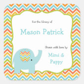 最初のパーソナライズされた図書帳プレートシール スクエアシール (正面)