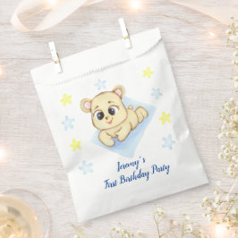 最初のパーソナライズされた誕生日テディベアボーイ フェイバーバッグ