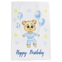 最初のパーソナライズされた誕生日テディベアボーイ