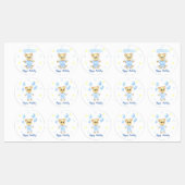 最初のパーソナライズされた誕生日テディベアボーイ ラベル (シート)