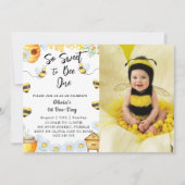 最初のビーデイ　スイートトゥビー ワンビー フォト 招待状 (正面)