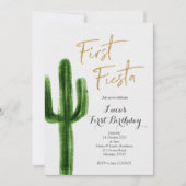 最初のフィエスタサボテンの誕生日招待状 招待状 (正面)