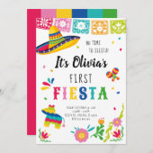 最初のフィエスタ、シースタ誕生日の時間がない 招待状 (正面/裏面)