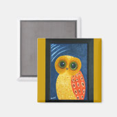 最初のフクロウ絵を描ズ マグネット (正面/裏面)