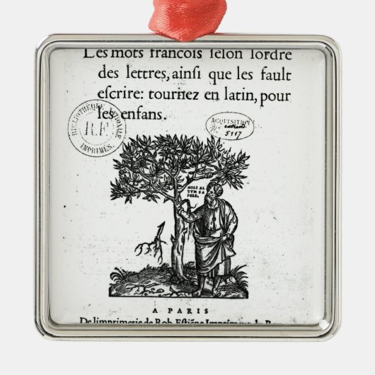 最初のフランスラテン系の辞書のTitlepage メタルオーナメント (正面)