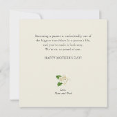 最初のフローラハート写真マザーズデイフラット カード (裏面)