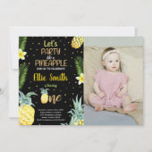 最初のブラックパイナップル誕生日招待状(写真あり) 招待状 (正面)