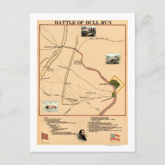 最初のブル走ーの戦い – 南北戦争パノラマ2 ポストカード (正面)