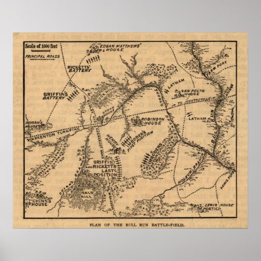 最初のブル走ーの戦い – 南北戦争パノラマ8 ポスター (正面)