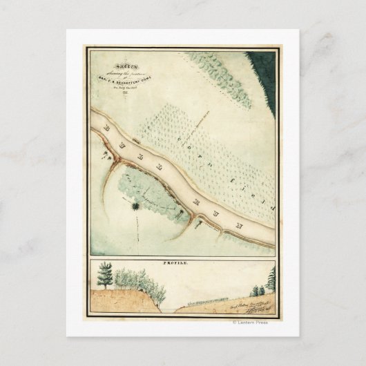 最初のブル走ーの戦い – 南北戦争パノラマ ポストカード (正面)