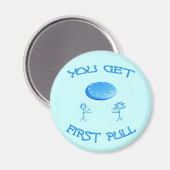 最初のプルフリスビー マグネット (正面/裏面)