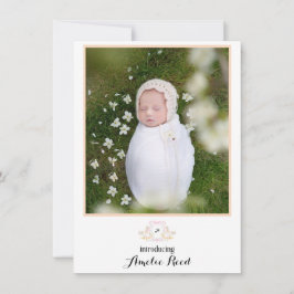 最初のベビーの発表ピンクのロッキング馬の写真 シーズンカード