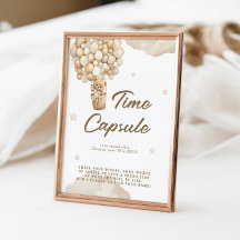 最初のベビー誕生日テディベアベージュタイムカプセル