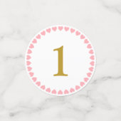 最初のベビー誕生日パーティー&ハートオンホワイト コンフェッティ (スモール正面)