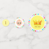 最初のベビー誕生日パーティ数々のーとカラーレイ コンフェッティ (正面)