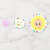 最初のベビー誕生日パーティ数々のーとカラーレイ コンフェッティ (裏面)