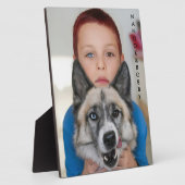 最初のペットパーソナライズされたの形見を作成 フォトプラーク (側面)