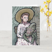 最初のペット#3 -空白の内面外見上の挨拶 カード (黄色い花)