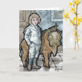 最初のペット#4 -空白の内面外見上の挨拶 カード (黄色い花)