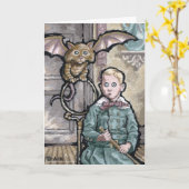 最初のペット#8 -空白の内面外見上の挨拶 カード (黄色い花)