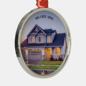 最初のホーム写真 |とパーソナライズされたアドレス | メタルオーナメント (右)