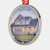 最初のホーム写真 |とパーソナライズされたアドレス | メタルオーナメント (左)