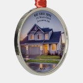 最初のホーム写真 |とパーソナライズされたアドレス | メタルオーナメント (右)