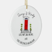 最初のホーム名の編集可能メッセージ セラミックオーナメント (右)
