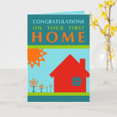 最初のホーム(crayolaShapes)に関するお祝い カード (黄色い花)