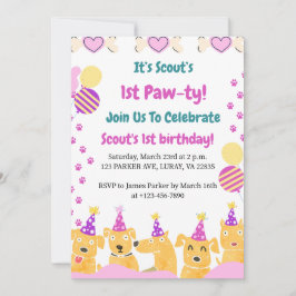 最初のポーティ！最初の誕生日 招待状